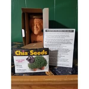 Bob Ross Chia Pet Planter Complete The Joy of Painting Brand New In Box